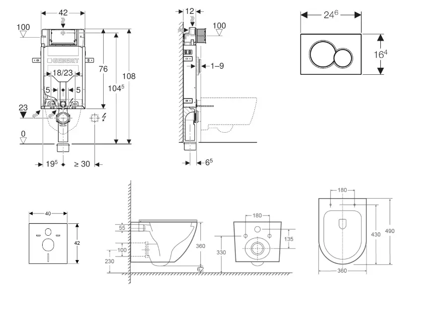 Geberit - Kombifix - Fali WC szett - SANI15CA5145 – 2. kép
