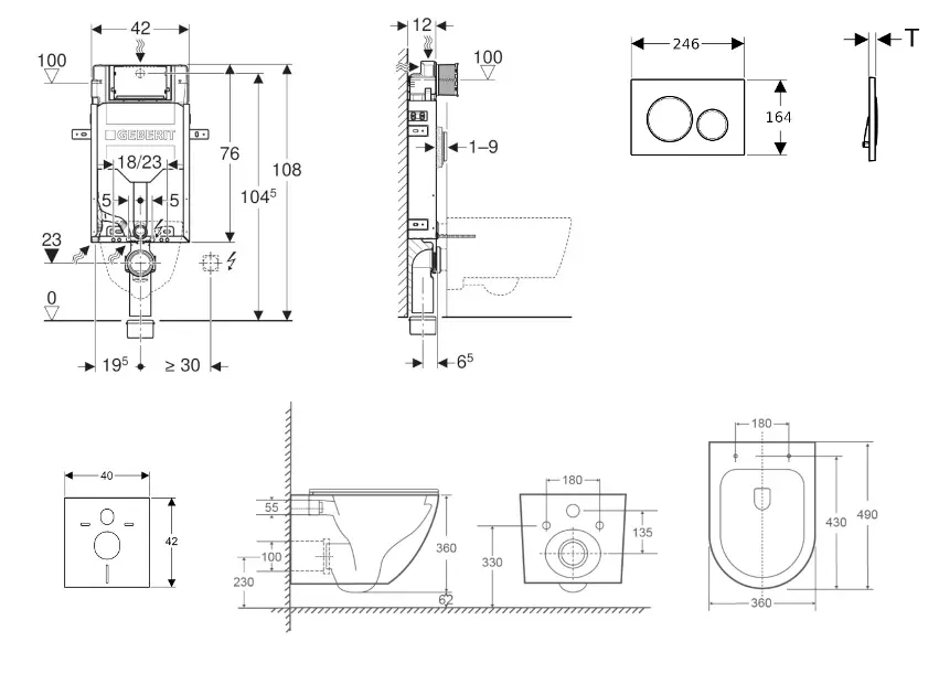 Geberit - Kombifix - Fali WC szett - SANI15CA5146 – 2. kép