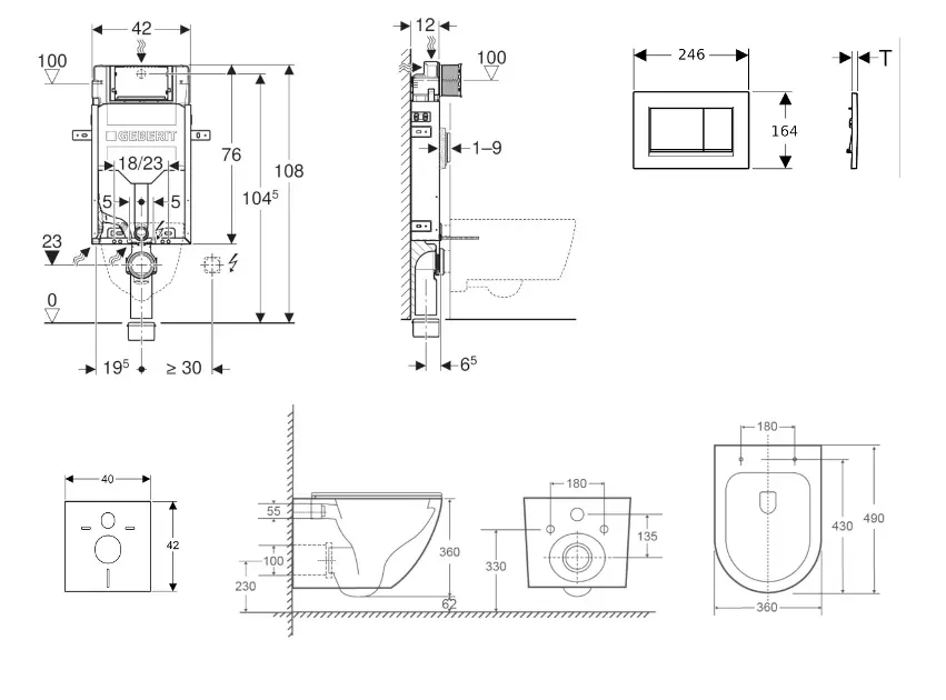 Geberit - Kombifix - Fali WC szett - SANI15CA5147 – 2. kép