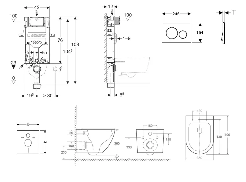 Geberit - Kombifix - Fali WC szett - SANI15CA5148 – 2. kép