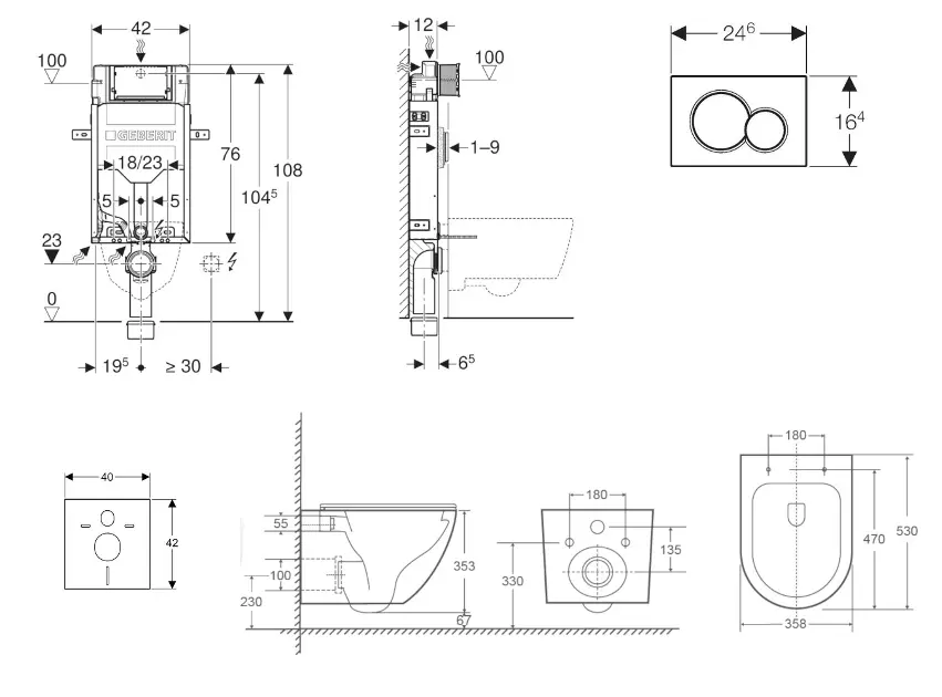 Geberit - Kombifix - Fali WC szett - SANI15CA5155 – 2. kép