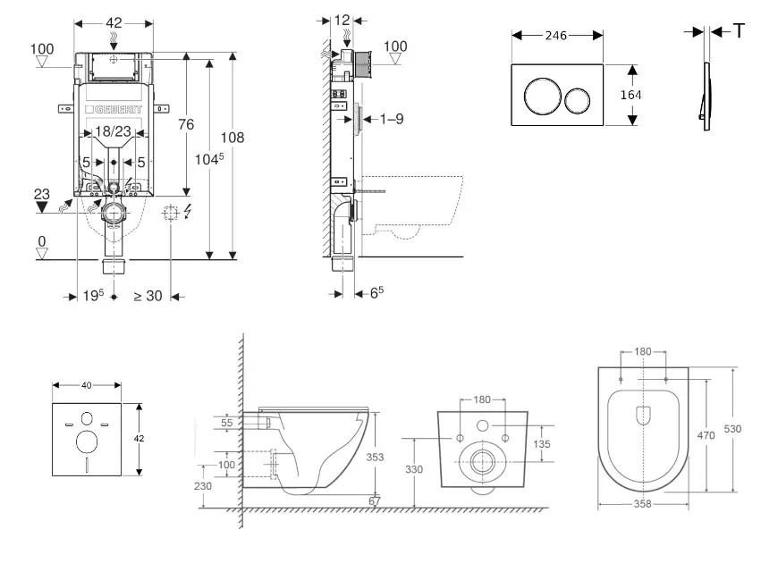 Geberit - Kombifix - Fali WC szett - SANI15CA5156 – 2. kép