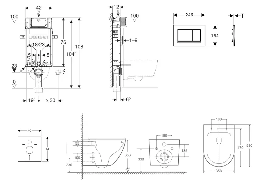 Geberit - Kombifix - Fali WC szett - SANI15CA5157 – 2. kép