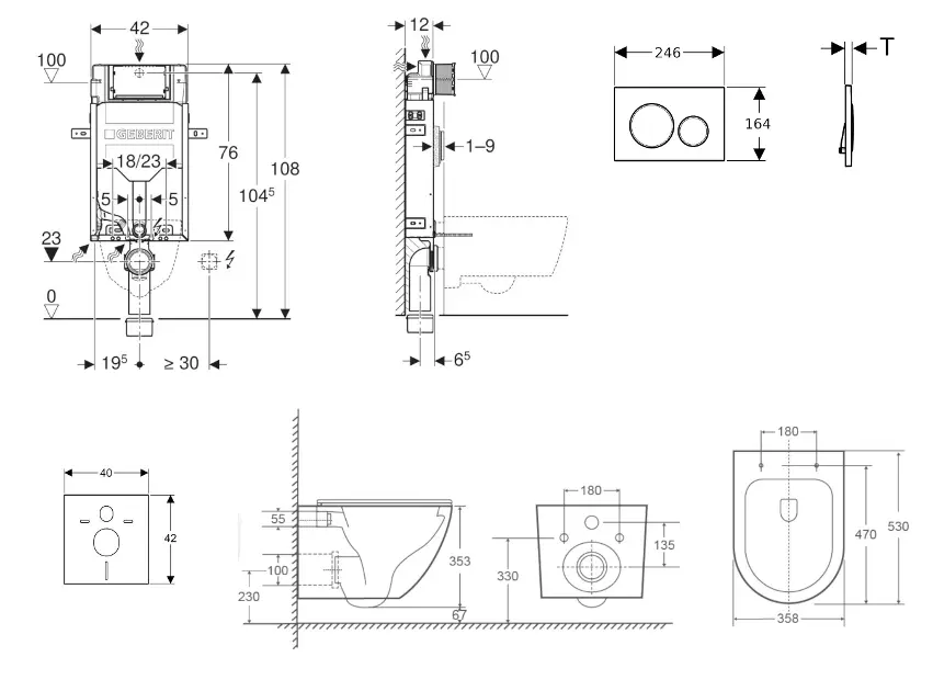 Geberit - Kombifix - Fali WC szett - SANI15CA5158 – 2. kép
