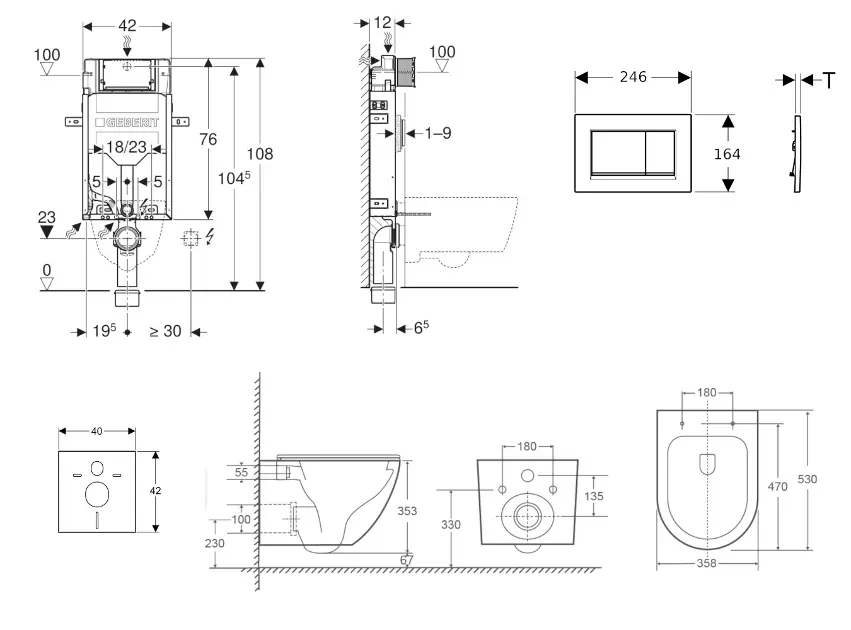 Geberit - Kombifix - Fali WC szett - SANI15CA5159 – 2. kép