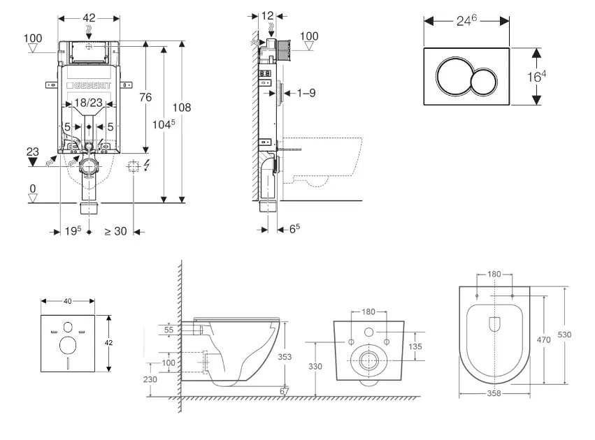 Geberit - Kombifix - Fali WC szett - SANI15CA5160 – 2. kép