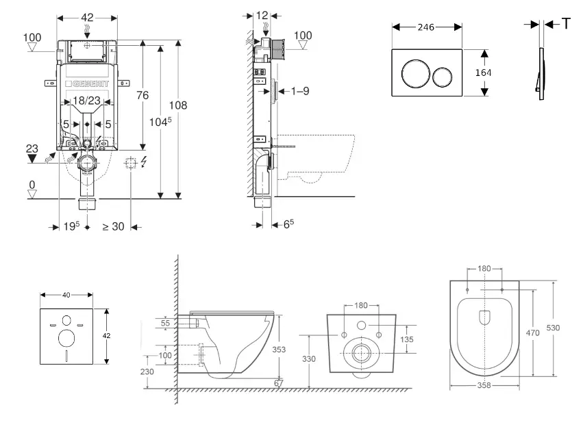 Geberit - Kombifix - Fali WC szett - SANI15CA5161 – 2. kép