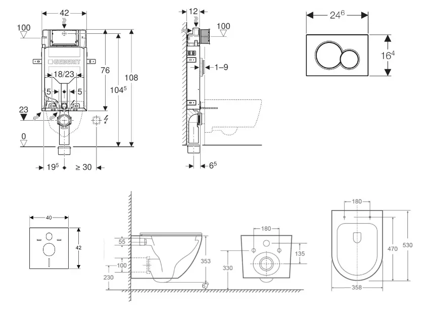 Geberit - Kombifix - Fali WC szett - SANI15CA5504 – 2. kép