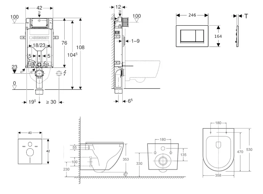 Geberit - Kombifix - Fali WC szett - SANI15CA5506 – 2. kép