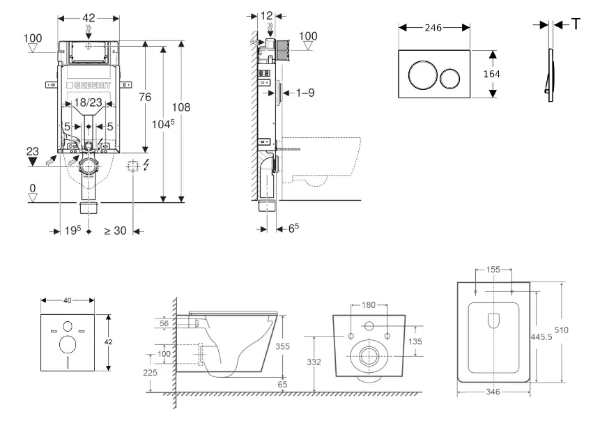 Geberit - Kombifix - Fali WC szett - SANI15CA5510 – 2. kép