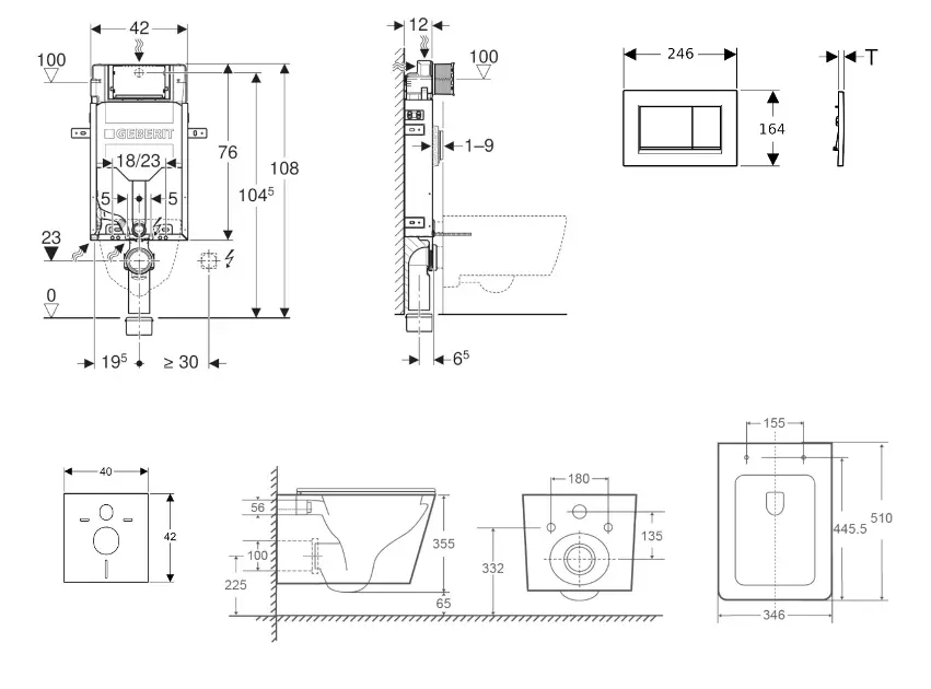 Geberit - Kombifix - Fali WC szett - SANI15CA5511 – 2. kép
