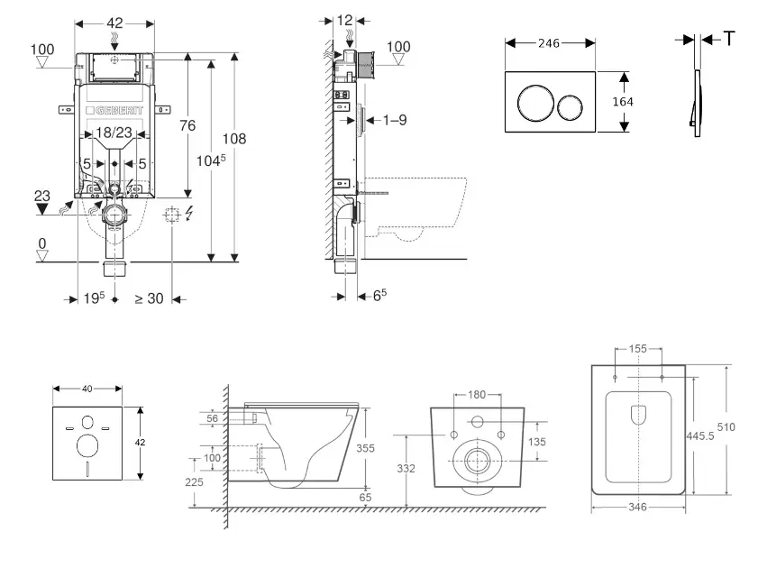 Geberit - Kombifix - Fali WC szett - SANI15CA5512 – 2. kép