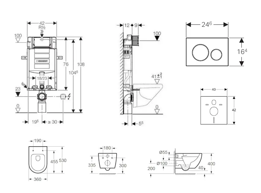 Geberit - Kombifix - Fali WC szett - SANI15CA6101 – 2. kép