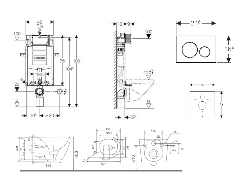 Geberit - Kombifix - Fali WC szett - SANI15CA6102 – 2. kép