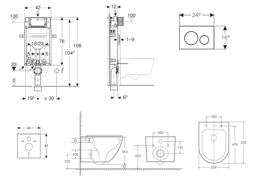 Geberit - Kombifix - Fali WC szett - SANI15CA6110 – 2. kép