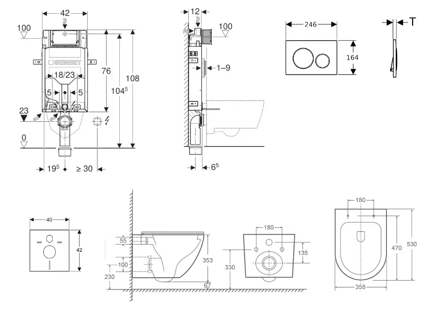 Geberit - Kombifix - Fali WC szett - SANI15CA6111 – 2. kép