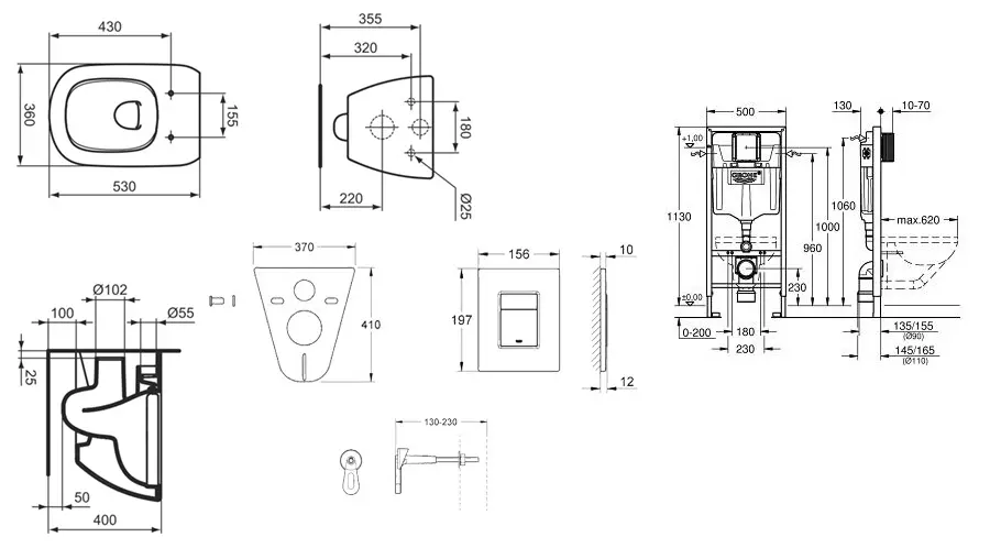 Grohe - Rapid SL - Fali WC szett - 38528SET-KF – 2. kép