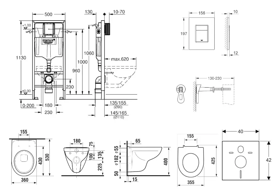 Grohe - Rapid SL - Fali WC szett - 38528SET-KJ2 – 2. kép