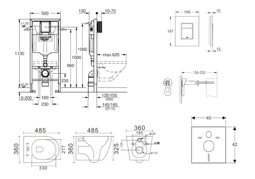 Grohe - Rapid SL - Fali WC szett - SANI11BA1105 – 2. kép