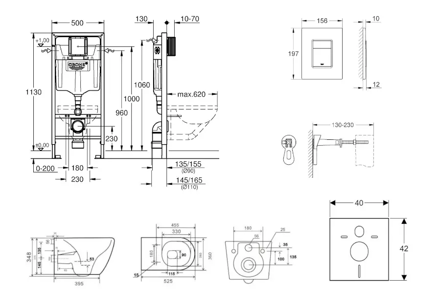 Grohe - Rapid SL - Fali WC szett - SANI11BA1106 – 2. kép