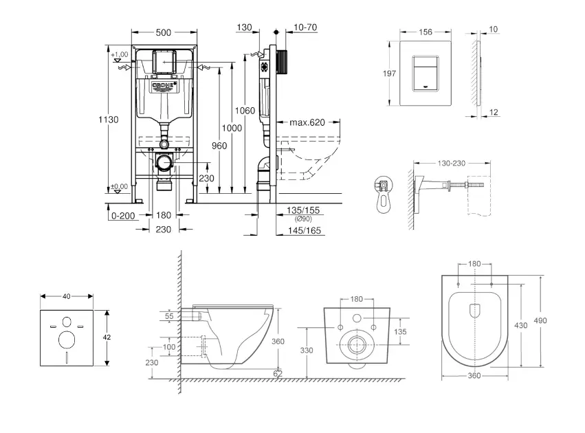 Grohe - Rapid SL - Fali WC szett - SANI11BA1107 – 2. kép