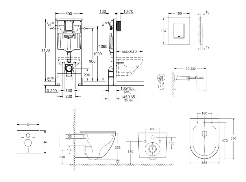 Grohe - Rapid SL - Fali WC szett - SANI11BA1110 – 2. kép