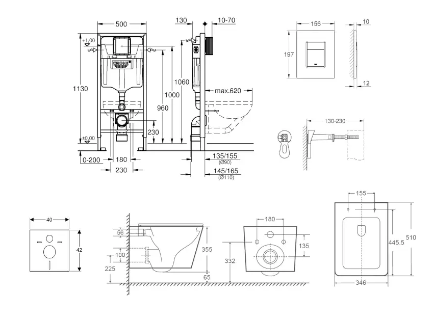 Grohe - Rapid SL - Fali WC szett - SANI11BA1111 – 2. kép