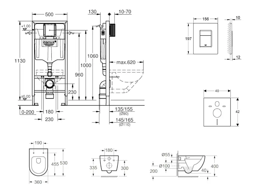Grohe - Rapid SL - Fali WC szett - SANI11BA3101 – 2. kép