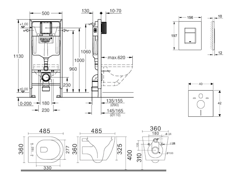 Grohe - Rapid SL - Fali WC szett - SANI11BA3103 – 2. kép