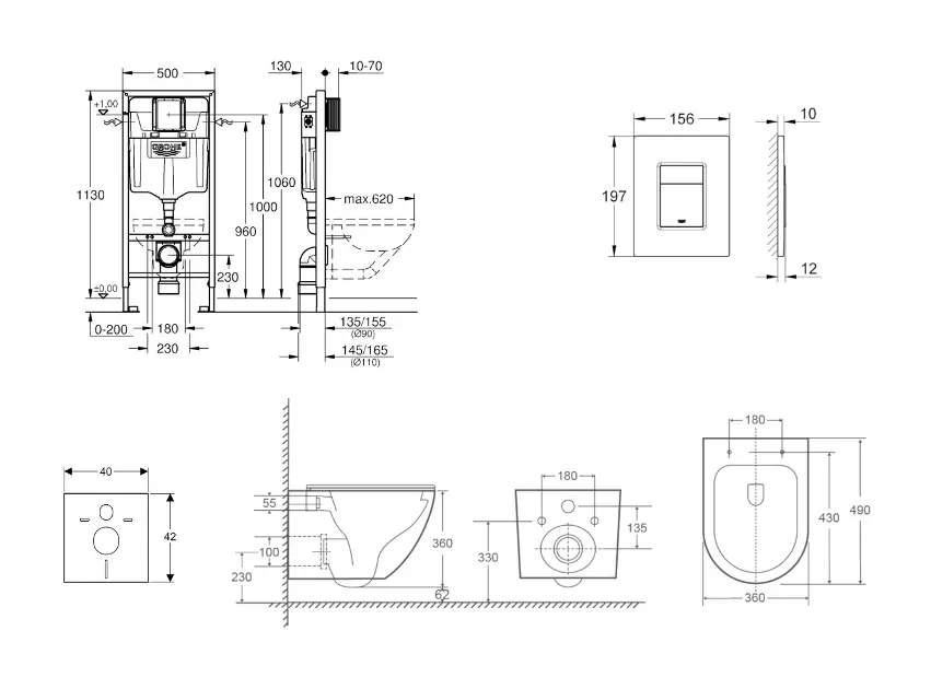 Grohe - Rapid SL - Fali WC szett - SANI11BA3111 – 2. kép