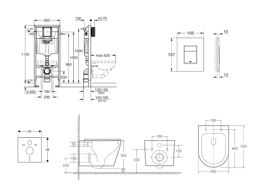 Grohe - Rapid SL - Fali WC szett - SANI11BA3112 – 2. kép