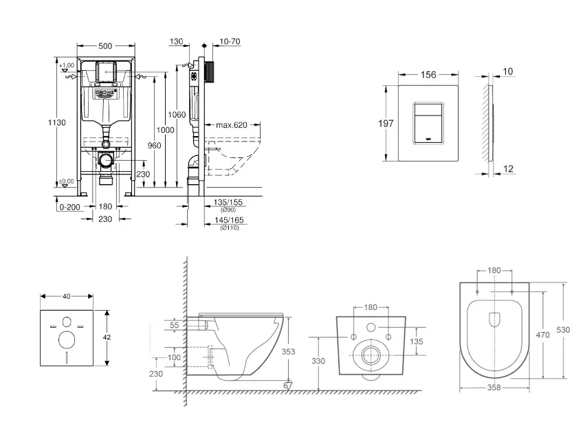 Grohe - Rapid SL - Fali WC szett - SANI11BA3113 – 2. kép