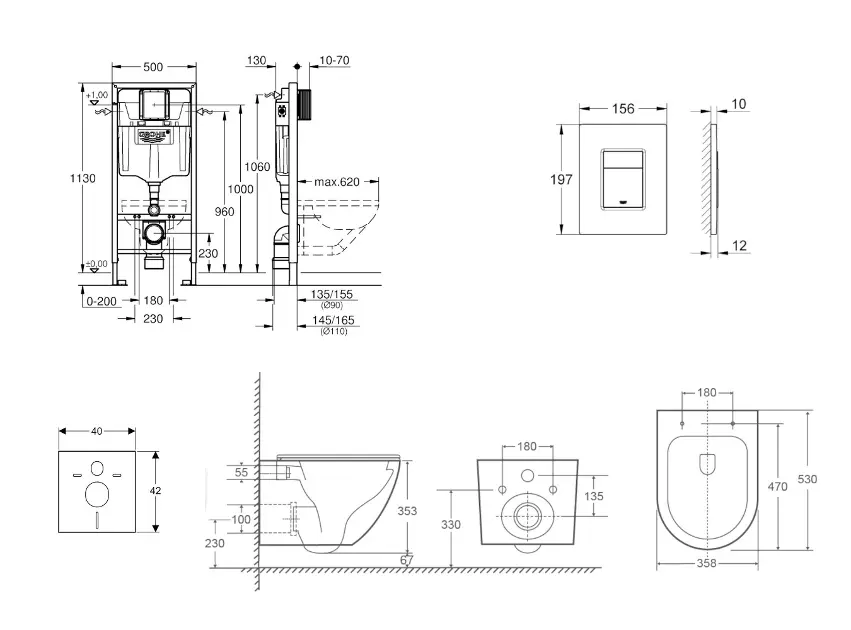 Grohe - Rapid SL - Fali WC szett - SANI11BA3114 – 2. kép