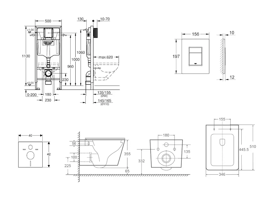 Grohe - Rapid SL - Fali WC szett - SANI11BA3115 – 2. kép
