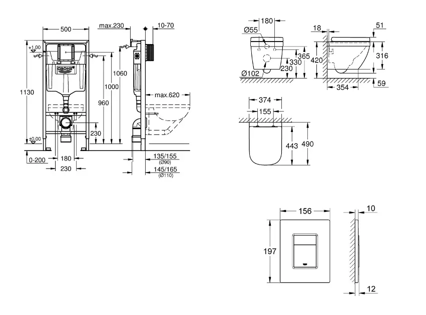 Grohe - Rapid SL - Fali WC szett - SANI11BB2117 – 2. kép