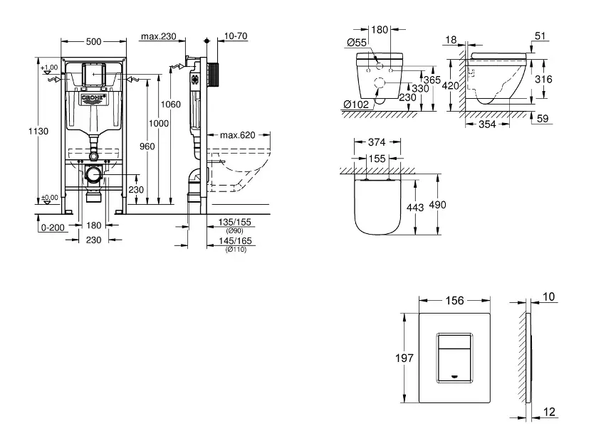 Grohe - Rapid SL - Fali WC szett - SANI11BB2118 – 2. kép