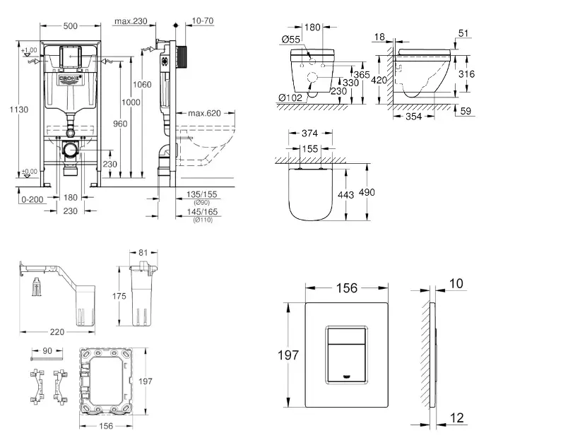 Grohe - Rapid SL - Fali WC szett - SANI11BB2135 – 2. kép