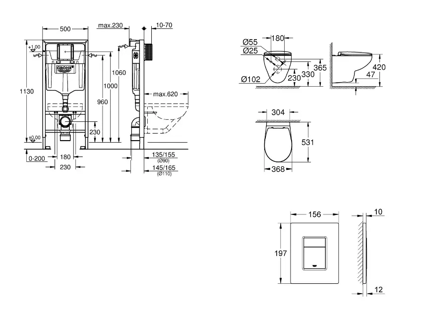 Grohe - Rapid SL - Fali WC szett - SANI11BB3117 – 2. kép