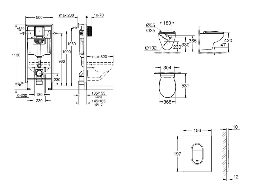 Grohe - Rapid SL - Fali WC szett - SANI11BB3118 – 2. kép