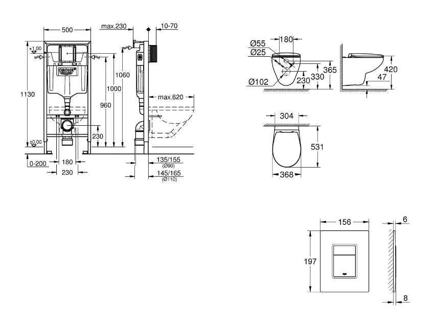 Grohe - Rapid SL - Fali WC szett - SANI11BB3119 – 2. kép