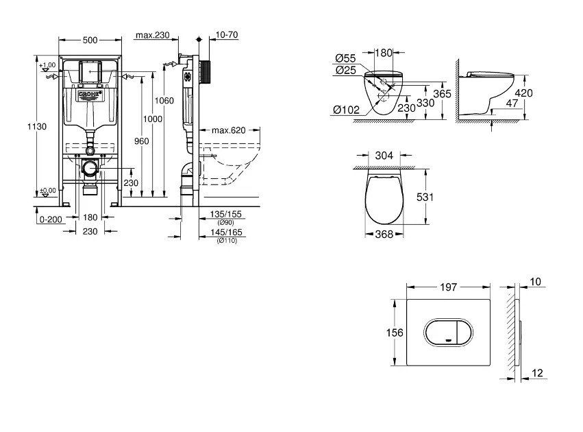 Grohe - Rapid SL - Fali WC szett - SANI11BB3120 – 2. kép