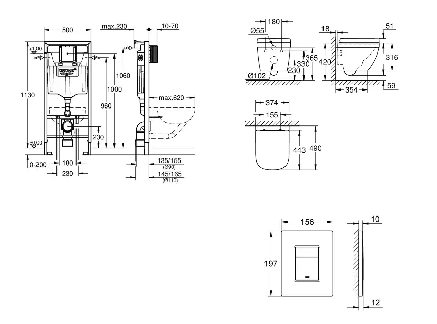 Grohe - Rapid SL - Fali WC szett - SANI11BB3121 – 2. kép