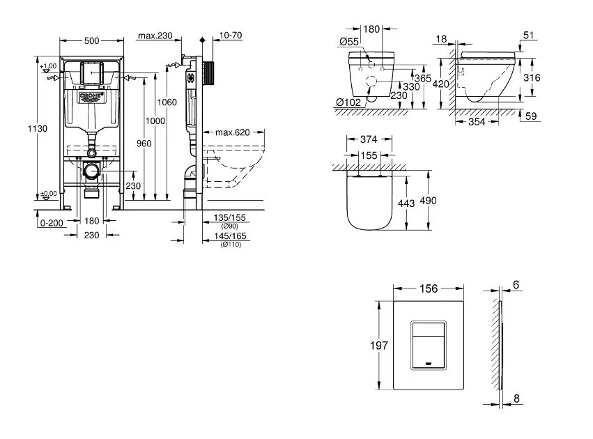 Grohe - Rapid SL - Fali WC szett - SANI11BB3123 – 2. kép