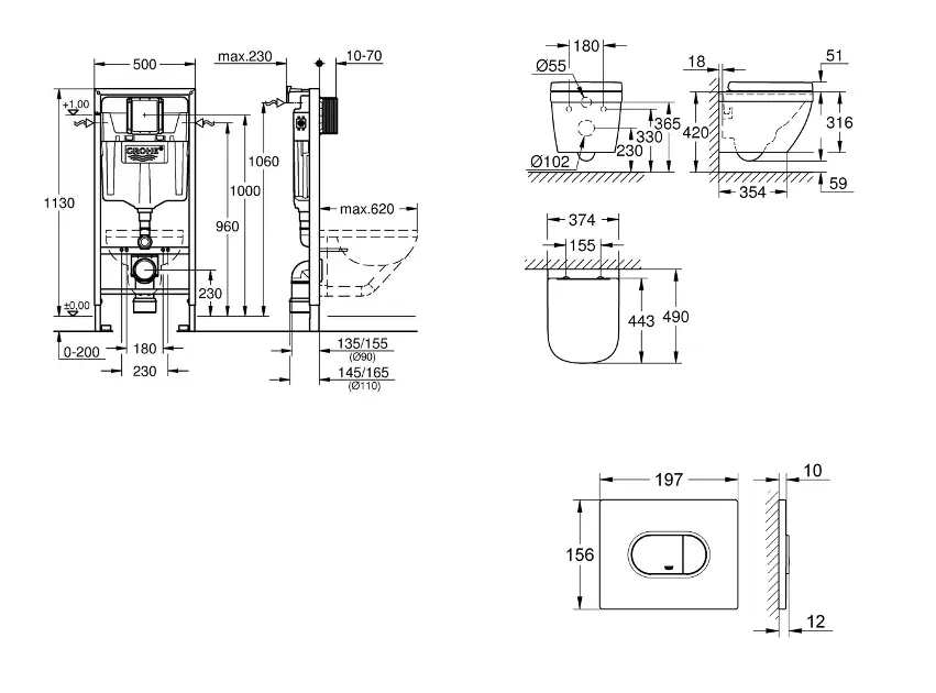 Grohe - Rapid SL - Fali WC szett - SANI11BB3124 – 2. kép