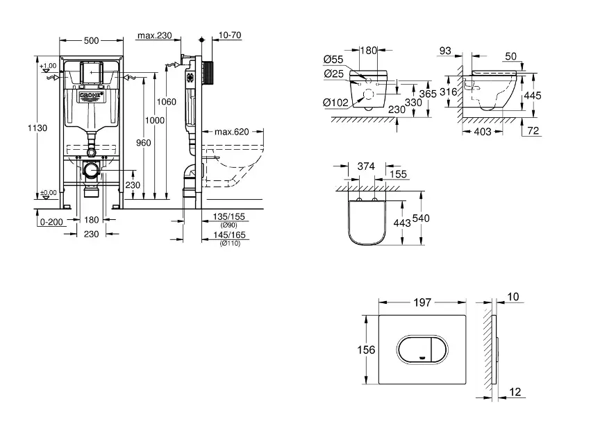 Grohe - Rapid SL - Fali WC szett - SANI11BB3128 – 2. kép