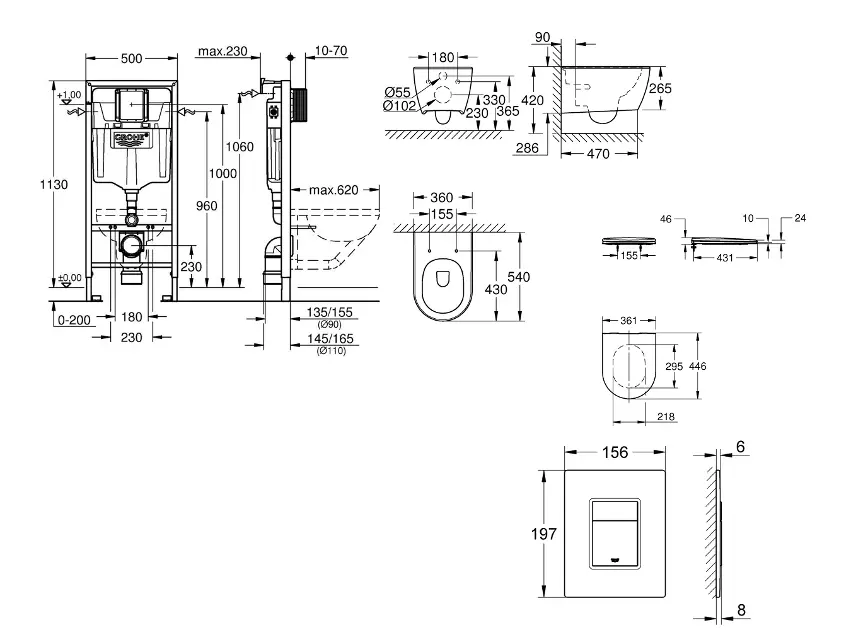 Grohe - Rapid SL - Fali WC szett - SANI11BB3131 – 2. kép
