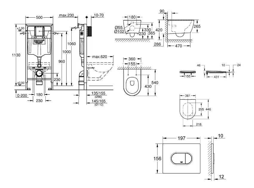 Grohe - Rapid SL - Fali WC szett - SANI11BB3132 – 2. kép