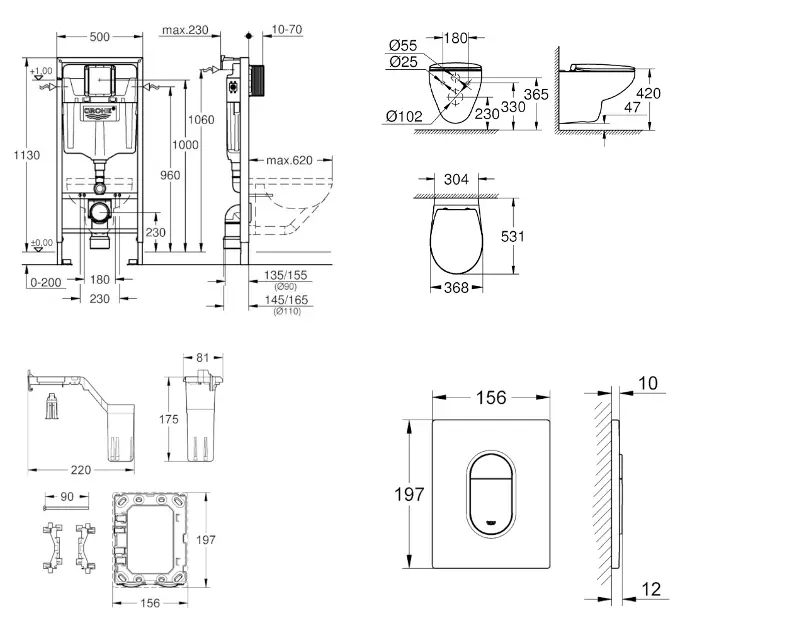 Grohe - Rapid SL - Fali WC szett - SANI11BB3146 – 2. kép