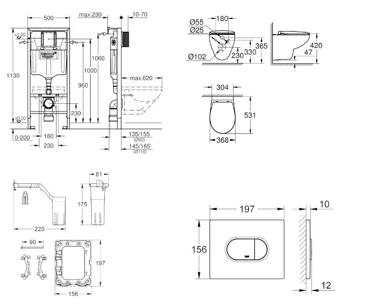 Grohe - Rapid SL - Fali WC szett - SANI11BB3147 – 2. kép