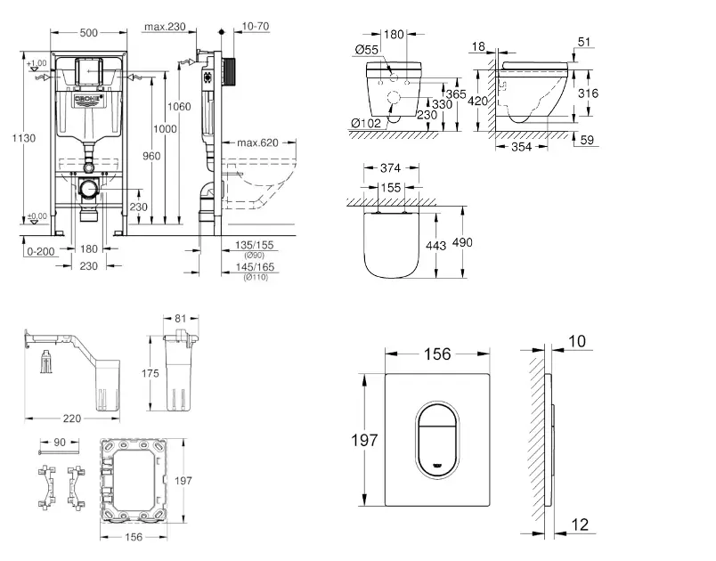 Grohe - Rapid SL - Fali WC szett - SANI11BB3149 – 2. kép